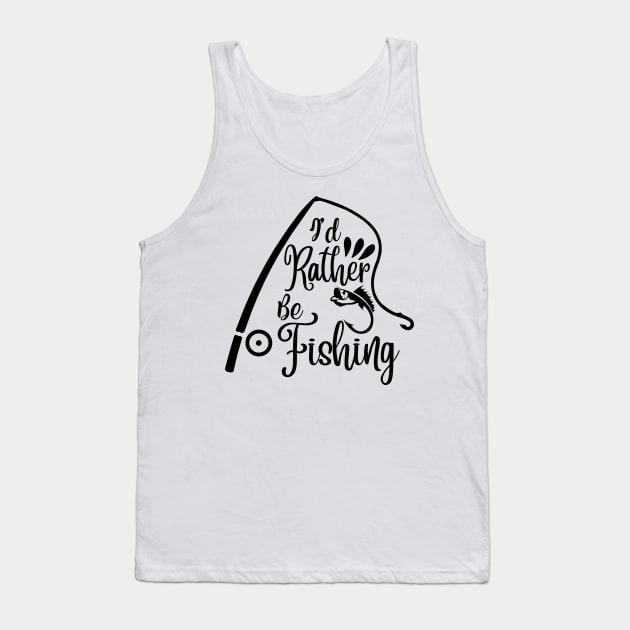 Less Talk More Fishing - Gift For Fishing Lovers, Fisherman - Black And White Simple Font Tank Top by Famgift